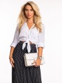 Spódnica w groszki plus size - czarna