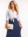 Spódnica w groszki plus size - granat