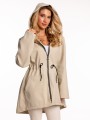 Płaszcz parka asymetryczny - latte