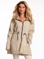 Płaszcz parka asymetryczny - latte
