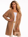 Kardigan pleciony warkocz na guziki - carmel