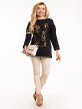 Bluzka złoty napis plus size - czarna