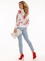 Bluza w kwiaty - ecru