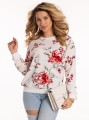 Bluza w kwiaty - ecru