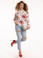 Bluza w kwiaty - ecru