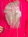 Bluza złoty nadruk plus size - pink