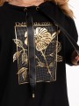 Bluza złoty kwiat plus size - black
