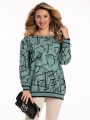 Bluza geometryczne wzory plus size - mint