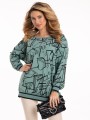 Bluza geometryczne wzory plus size - mint