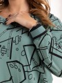 Bluza geometryczne wzory plus size - mint