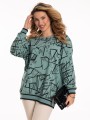 Bluza geometryczne wzory plus size - mint