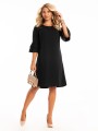 Sukienka z falbankami na rękawie - czarny