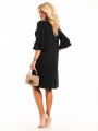 Sukienka z falbankami na rękawie - czarny
