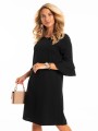 Sukienka z falbankami na rękawie - czarny