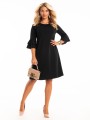 Sukienka z falbankami na rękawie - czarny
