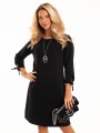 Sukienka z wiązanymy rękawami - czarny