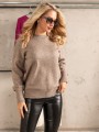 Sweter z bufiastymi rękawami - kawa