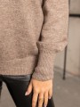 Sweter z bufiastymi rękawami - kawa