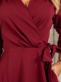 Sukienka kopertowa rozkloszowana - bordo