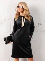 Sukienka ala welur - czarny