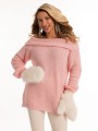 Sweter z odkrytymi ramionami - puder