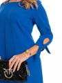 Sukienka midi z zakładkami - szafir