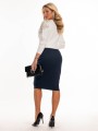 Spódnica ołówkowa gładka - granat