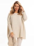 Sweter oversize romby WAVERLY - latte