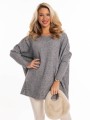 Sweter oversize romby Waverly - szary
