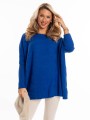 Sweter oversize romby Waverly - szafir