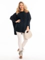 Sweter oversize romby Waverly - czarny