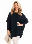Sweter oversize romby WAVERLY - czarny