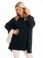 Sweter oversize romby Waverly - czarny