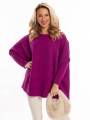 Sweter oversize romby Waverly - jagoda