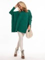 Sweter oversize romby Waverly - szmaragd