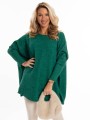 Sweter oversize romby Waverly - szmaragd