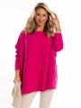Sweter oversize romby Waverly - fuksja