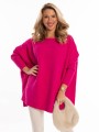 Sweter oversize romby - fuksja