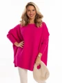 Sweter oversize romby Waverly - fuksja
