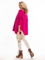Sweter oversize romby Waverly - fuksja