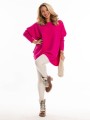 Sweter oversize romby Waverly - fuksja
