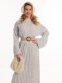 Sukienka sweterkowa maxi - szary