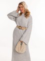Sukienka sweterkowa maxi - szary