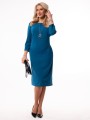 Elegancka Prosta SUKIENKA Midi z Kieszeniami Casual Fit Ocean
