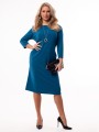 Elegancka Prosta SUKIENKA Midi z Kieszeniami Casual Fit Ocean
