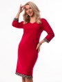 Elegancka Sportowa SUKIENKA Midi Lamówka Grecka Casual Fit Red