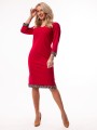 Elegancka Sportowa SUKIENKA Midi Lamówka Grecka Casual Fit Red