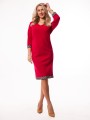 Elegancka Sportowa SUKIENKA Midi Lamówka Grecka Casual Fit Red