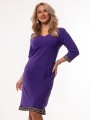 Elegancka Sportowa SUKIENKA Midi Lamówka Grecka Casual Fit Violet