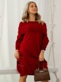 Sukienka sweterkowa hiszpanka - bordo